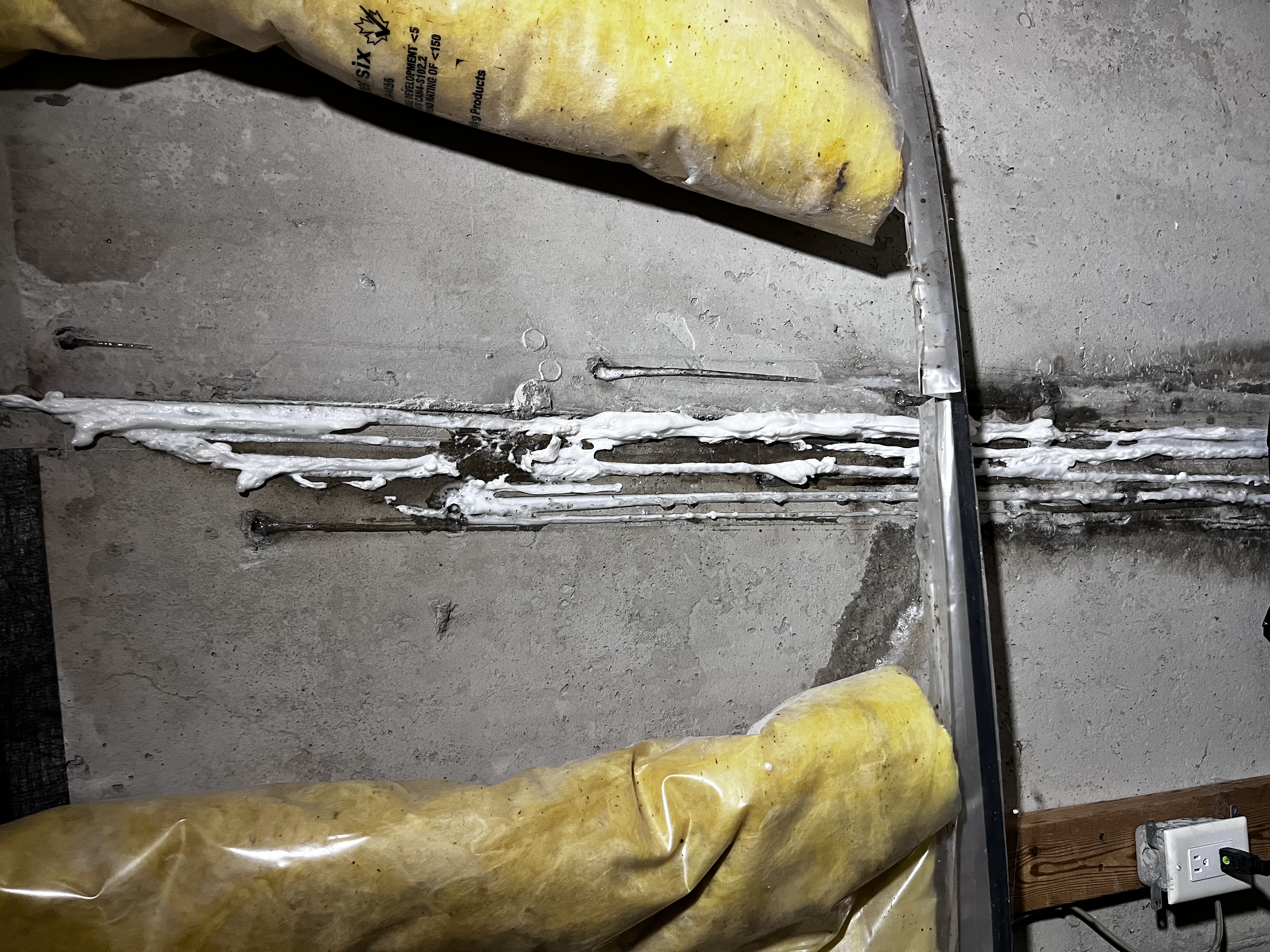 After: Sealed foundation Crack with polyurethane injection