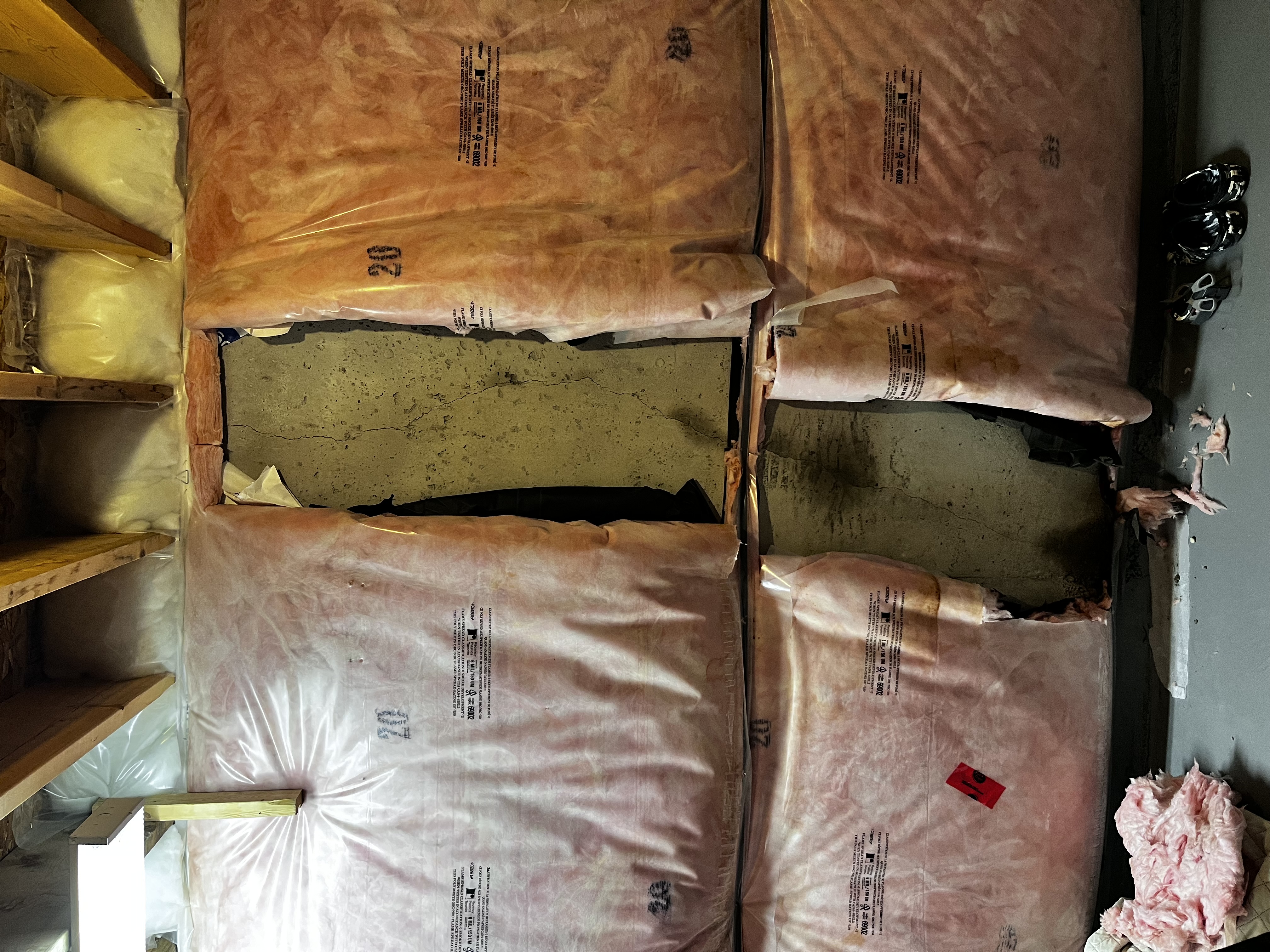 Before: Water leaking in cracked foundation