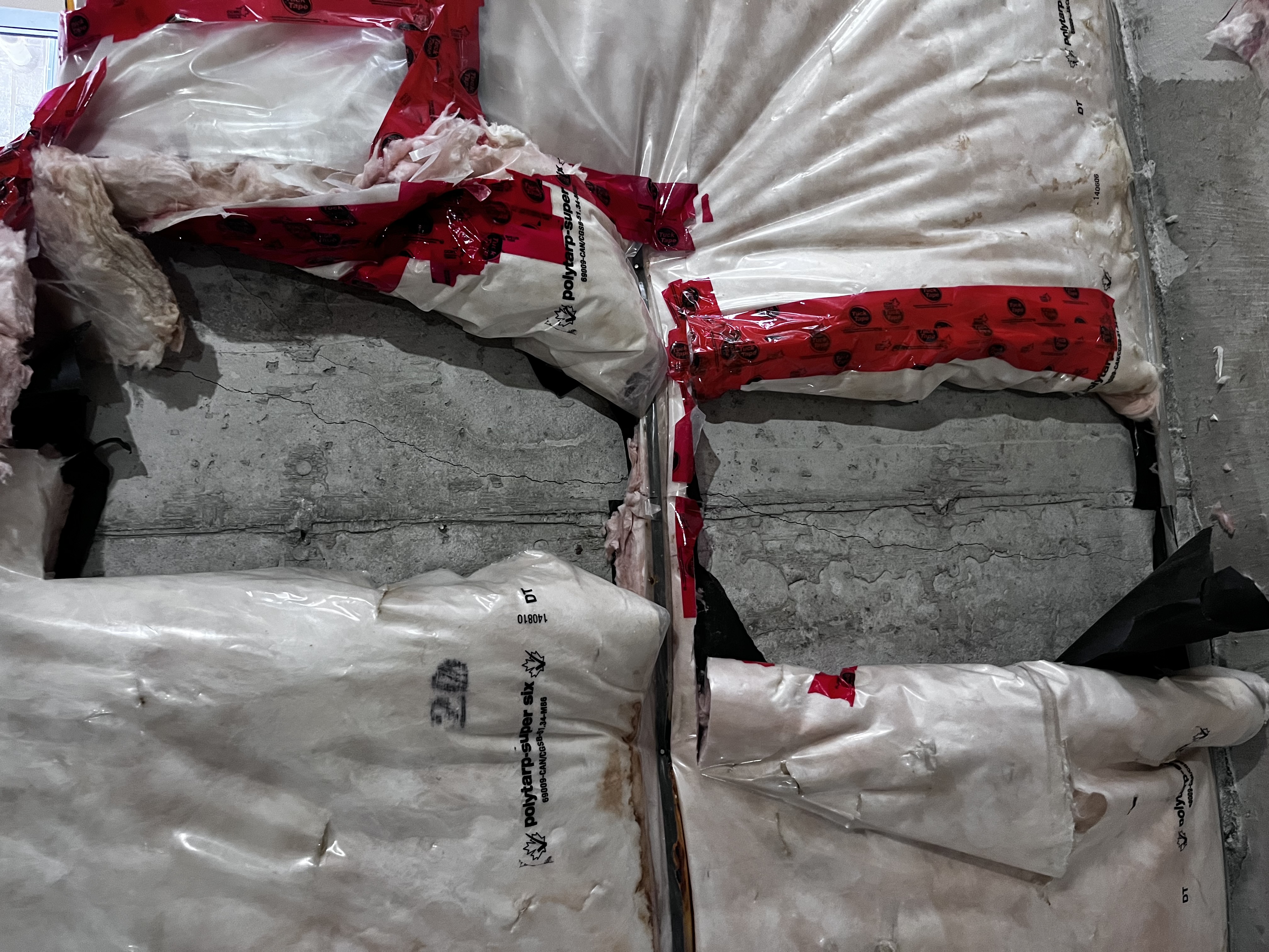 Before: Water leaking in cracked foundation