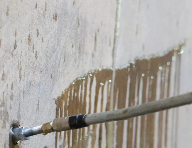 Structural epoxy crack injection repair before and after